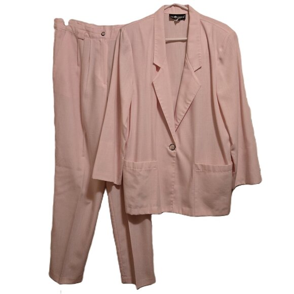 Sag Harbor Vintage 2 Pc Oversized Jacket 12 & Pants 16 Set Light Pink Women’s - Picture 1 of 7